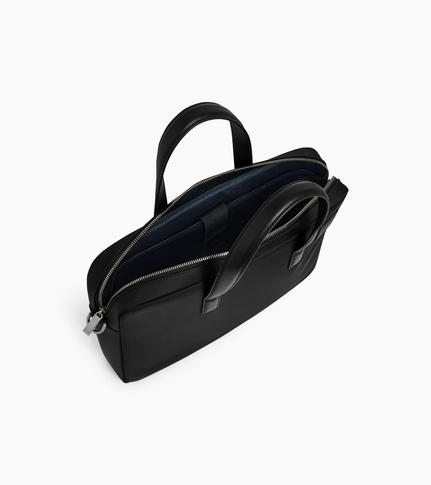 Porte documents 15" Basile en toile nylon et cuir lisse - Image 3