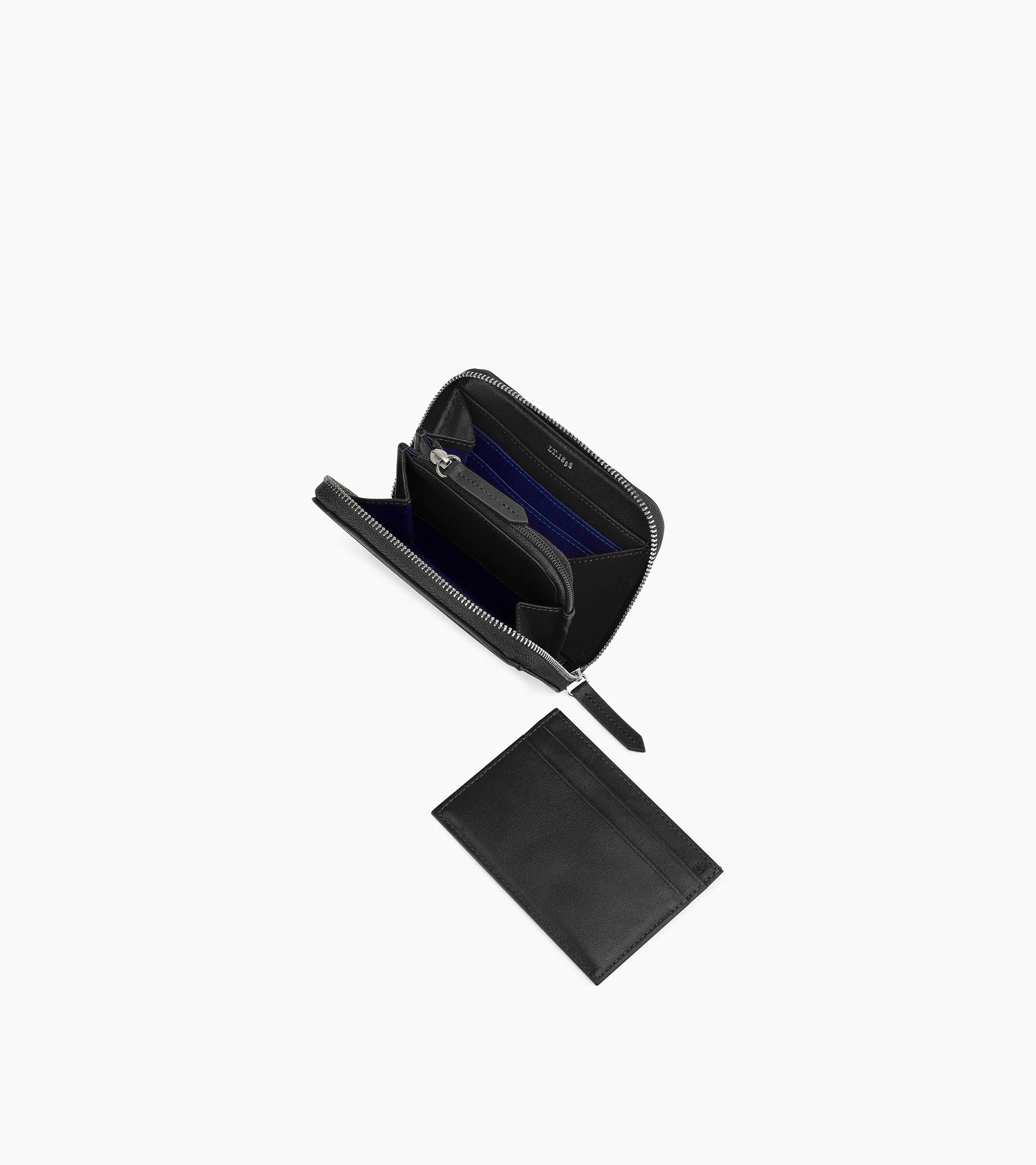 Porte monnaie zippé avec porte cartes amovible Charlotte en cuir lisse - Image 3