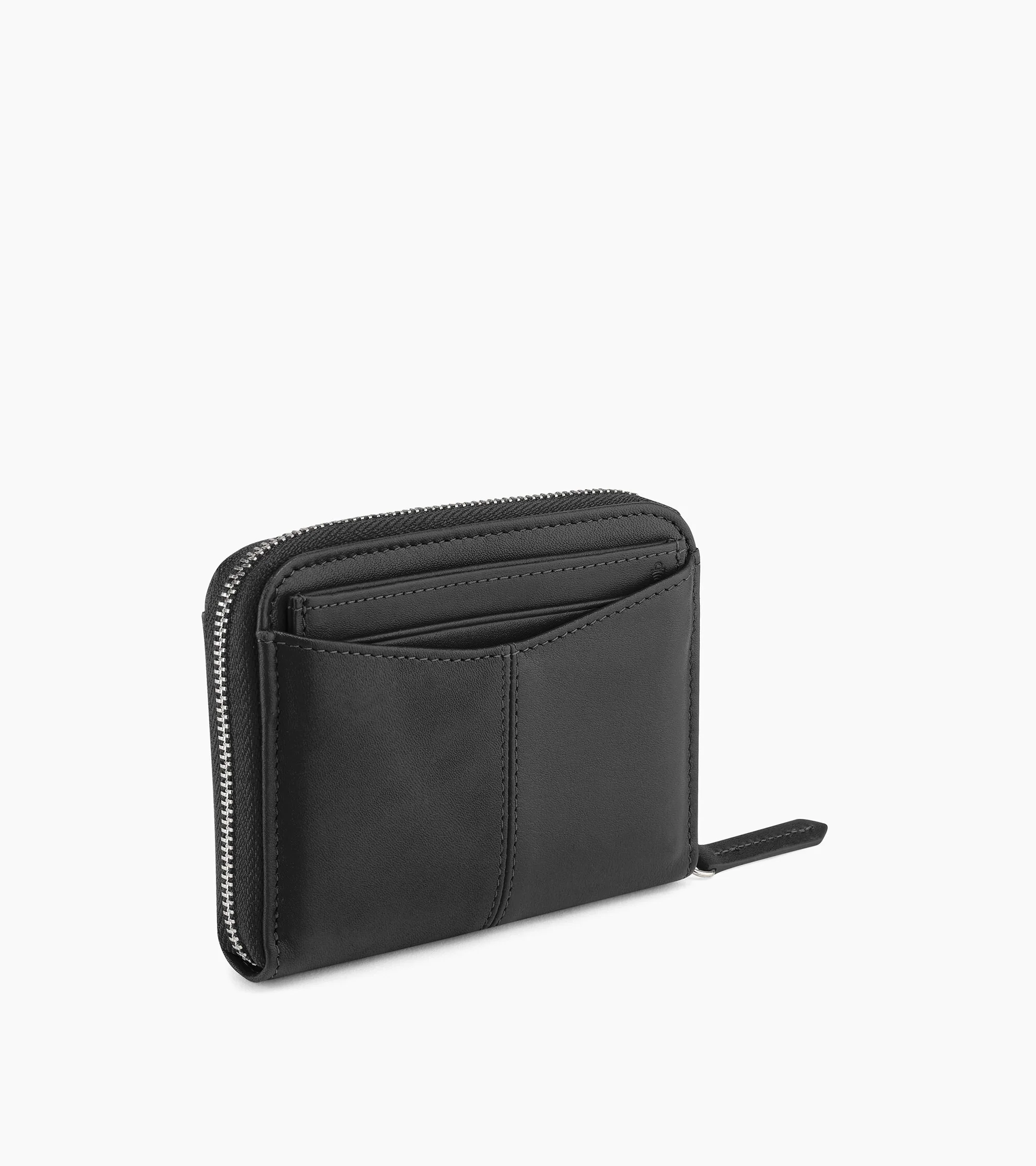 Porte monnaie zippé avec porte cartes amovible Charlotte en cuir lisse - Image 4